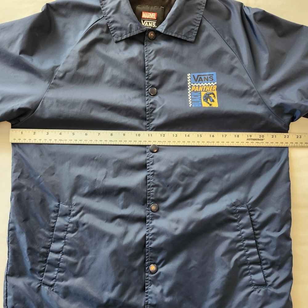 Vans x Marvel Black Panther nylon Jacket Windbreaker Navy Blue Mens Medium - Picture 9 of 10